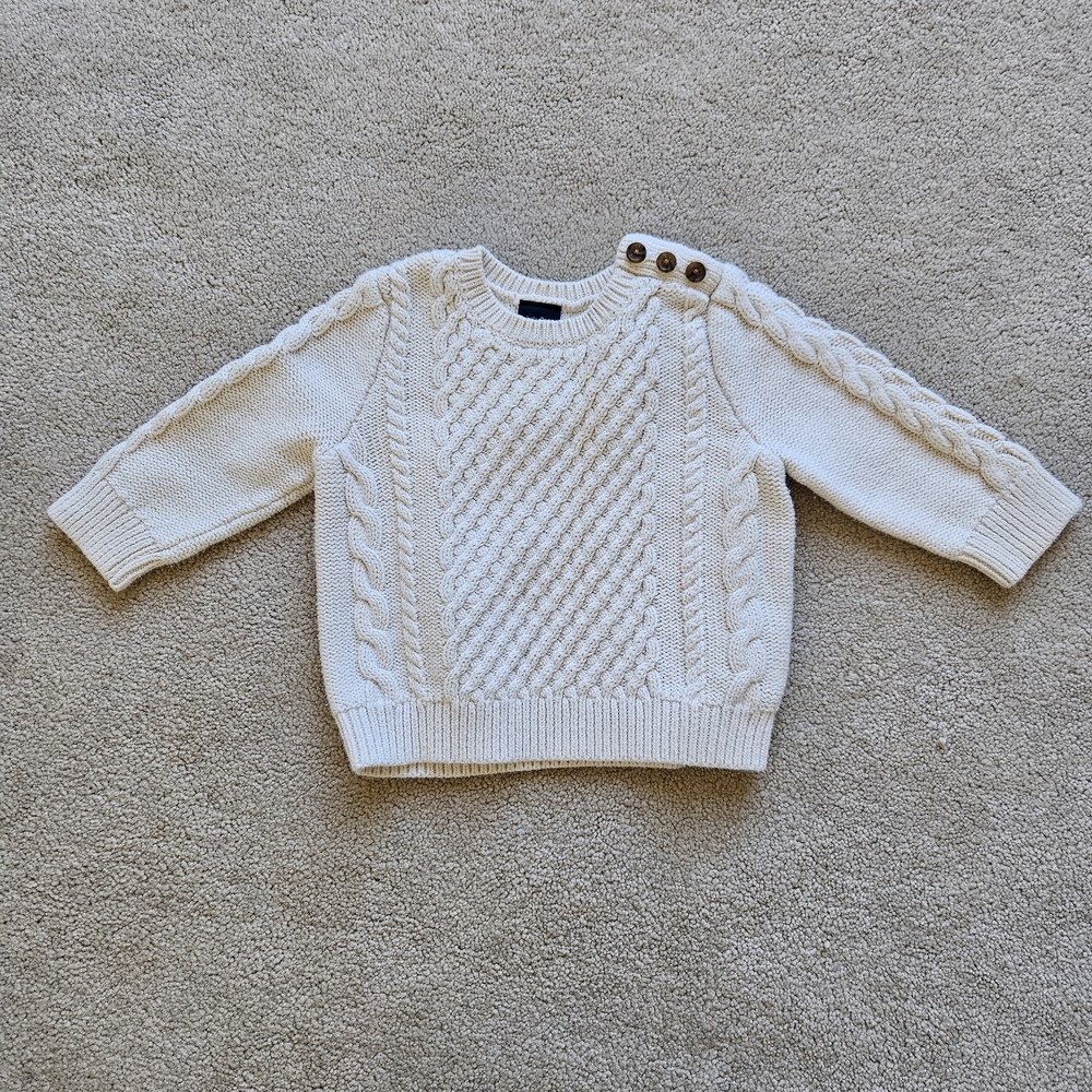 Vintage GAP Cream Knit Sweater with Button Detail